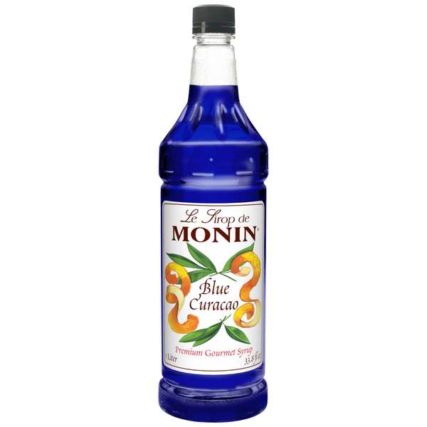 Monin Monin Blue Curacao Syrup 1 Liter Bottle, PK4 M-FR007F